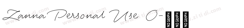 Zanna Personal Use O字体转换